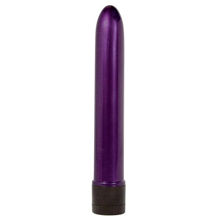 Фиолетовый классический вибратор RETRO ULTRA SLIMLINE - 17 см.-5813