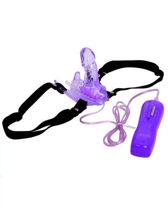 Фиолетовый клиторальный стимулятор-бабочка с 7 режимами вибрации-860