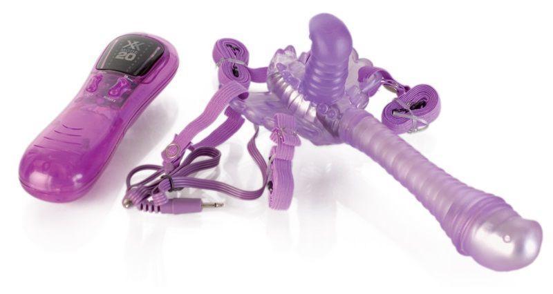 Фиолетовый поясной вибратор-2552