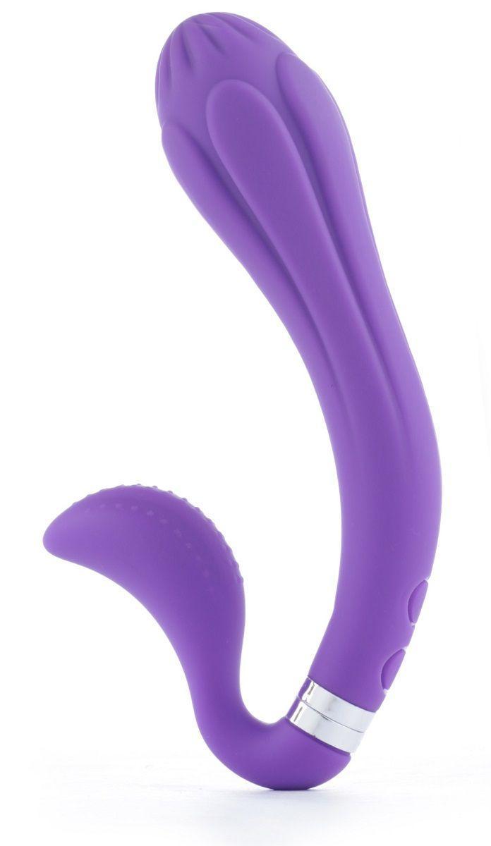 Фиолетовый силиконовый вибромассажёр THE LADY JADORE - 19 см.-13553