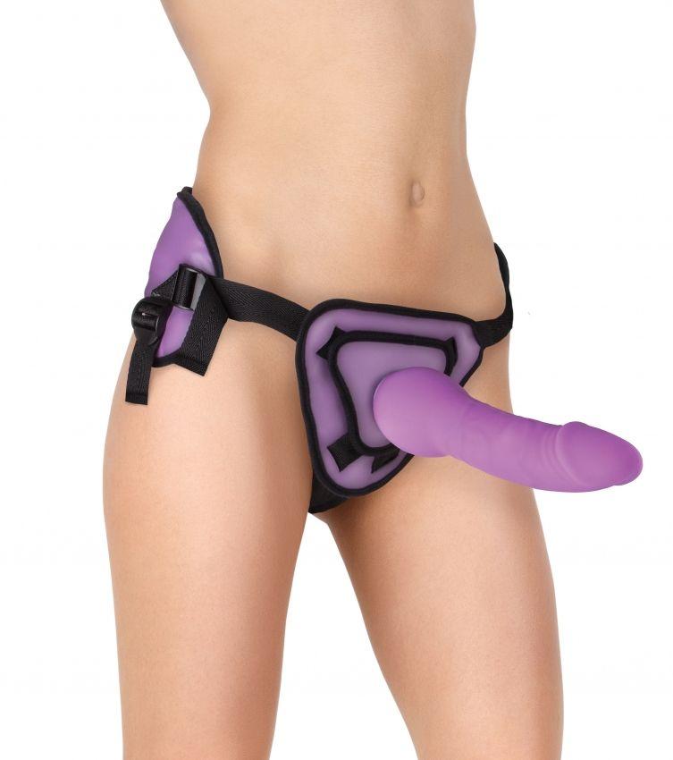 Фиолетовый страпон Deluxe Silicone Strap On 10 Inch - 25
