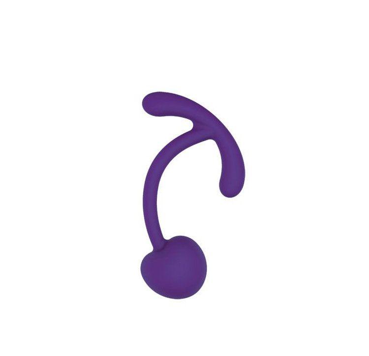 Фиолетовый вагинальный шарик с ограничителем-5973