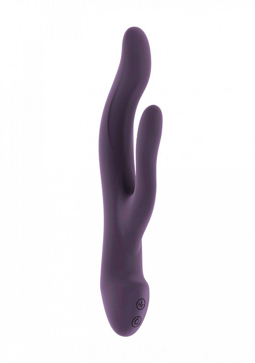 Фиолетовый вибратор Keira с клиторальным отростком - 21