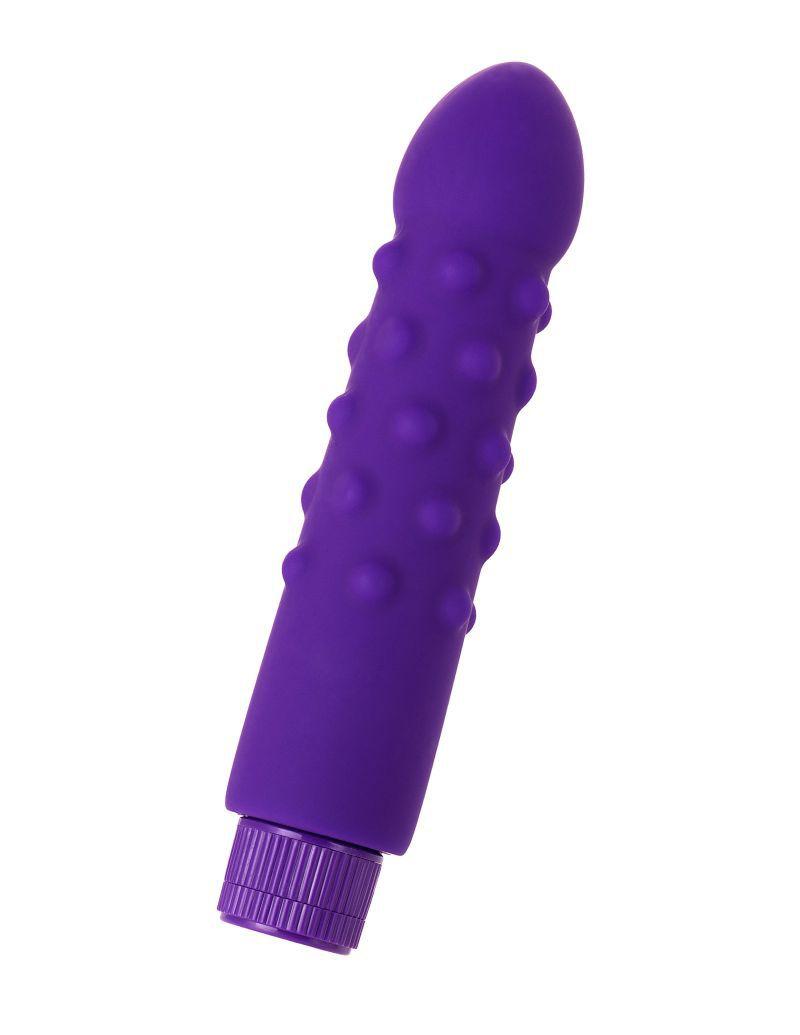 Фиолетовый вибратор с шишечками - 17 см.-2388