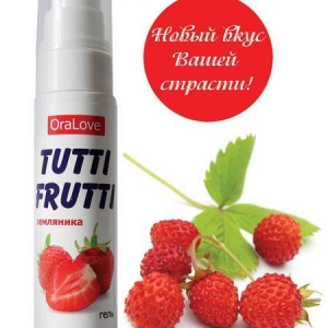 Гель-смазка Tutti-frutti с земляничным вкусом - 30 гр.