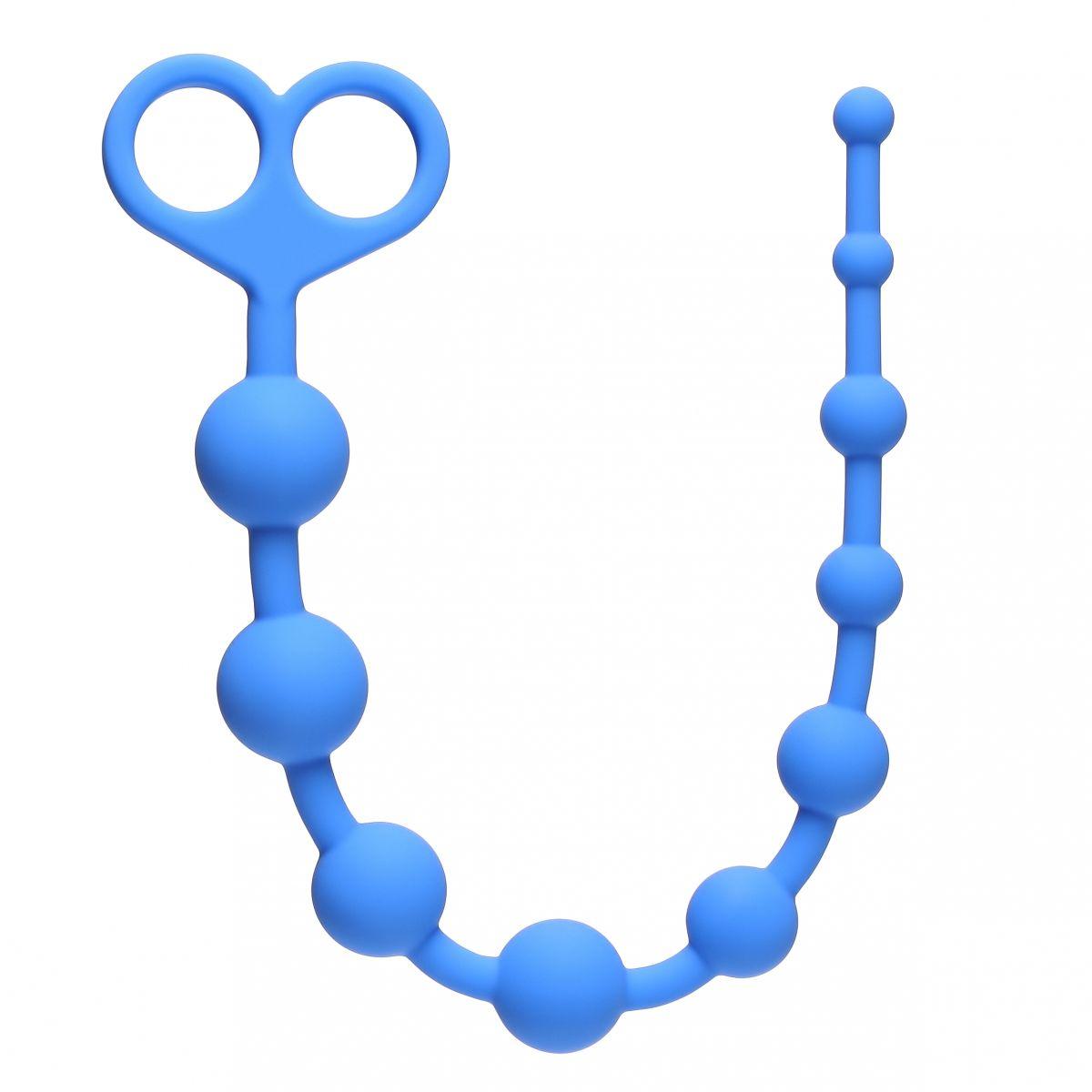 Голубая анальная цепочка Orgasm Beads - 33