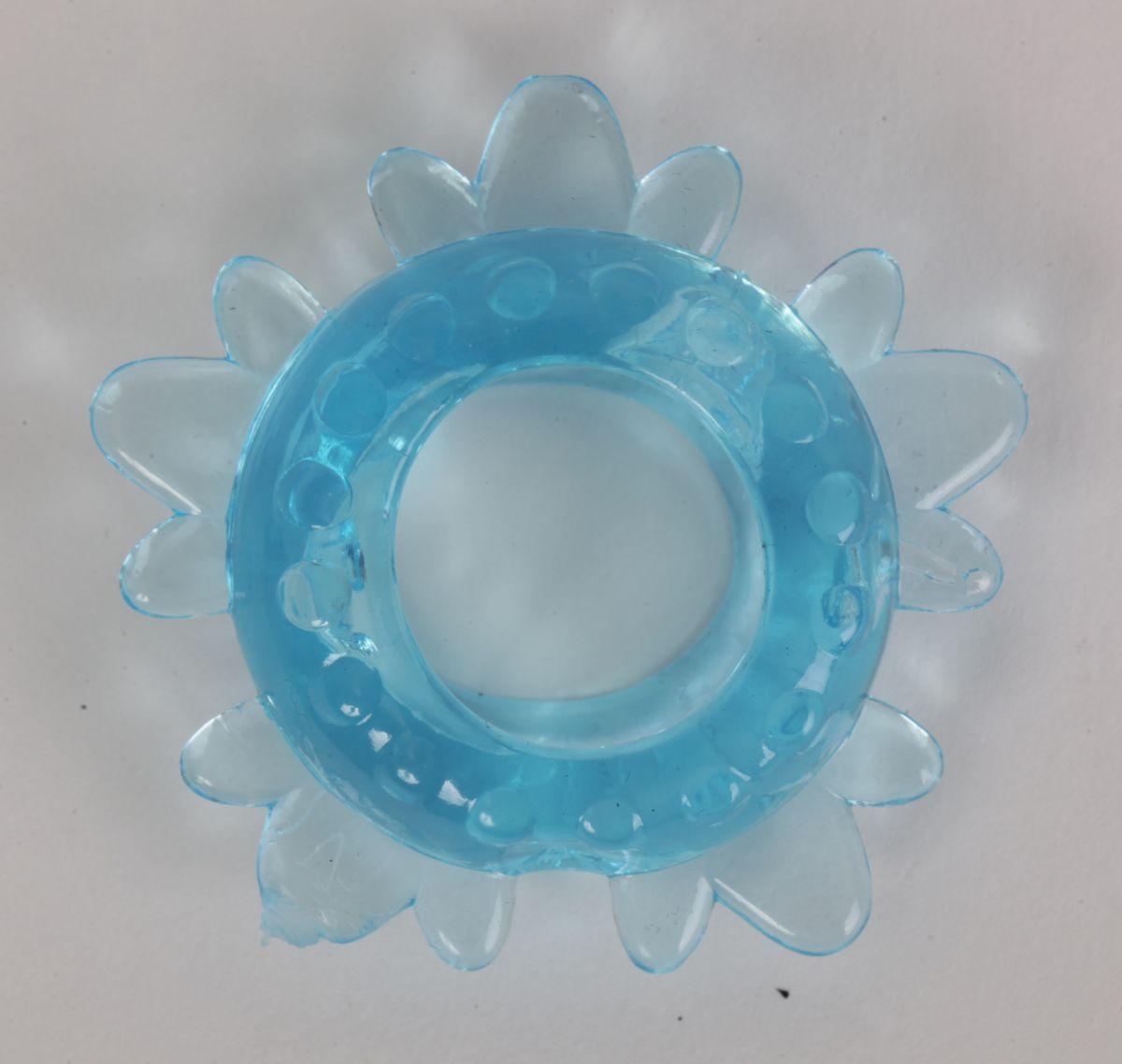 Голубое эрекционное кольцо  Снежинка-8713