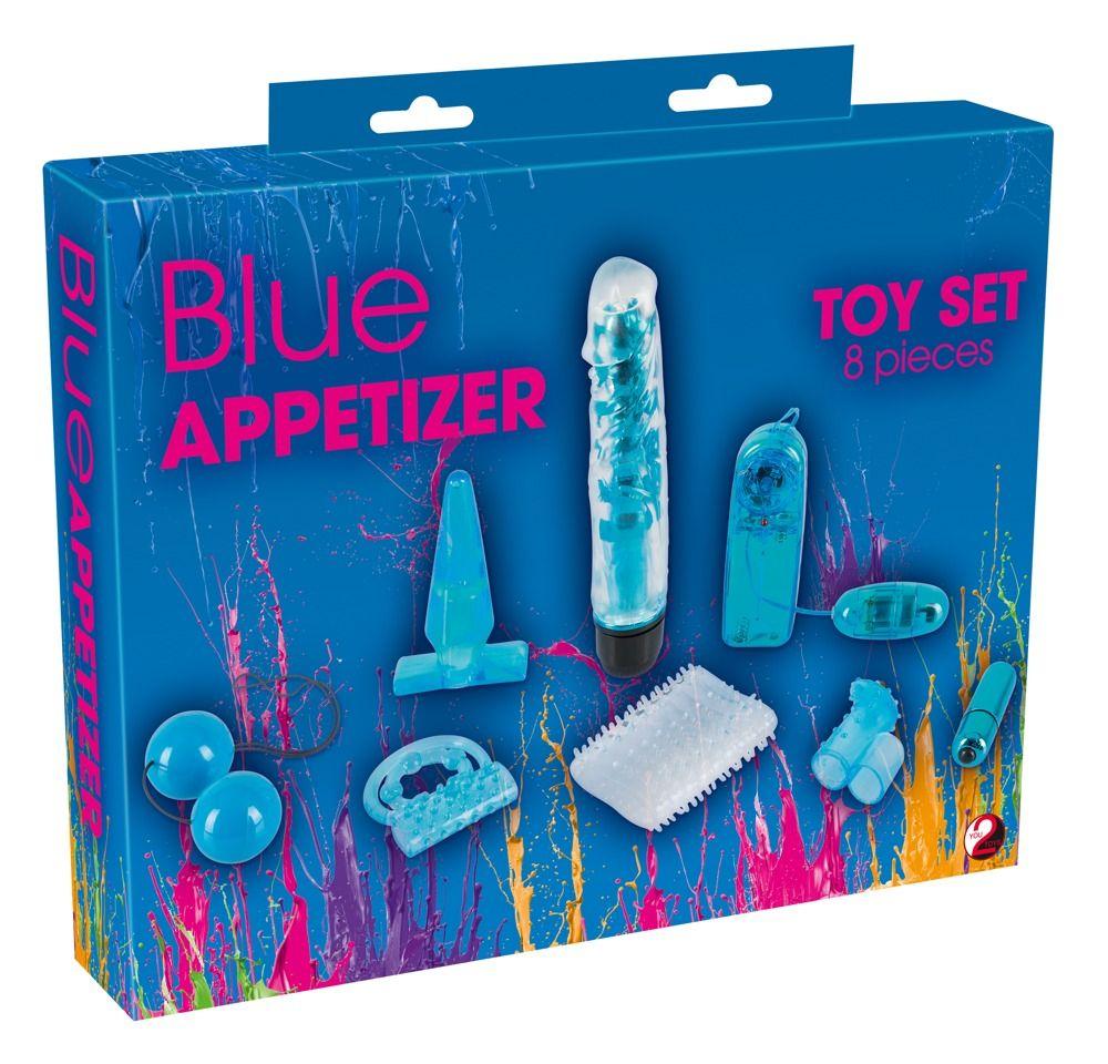 Голубой вибронабор из 8 предметов Blue Appetizer-13162