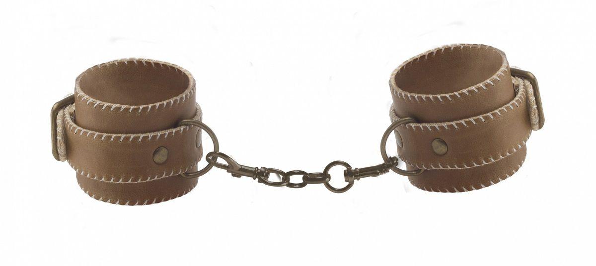 Кожаные наручники OUCH! Brown-2237