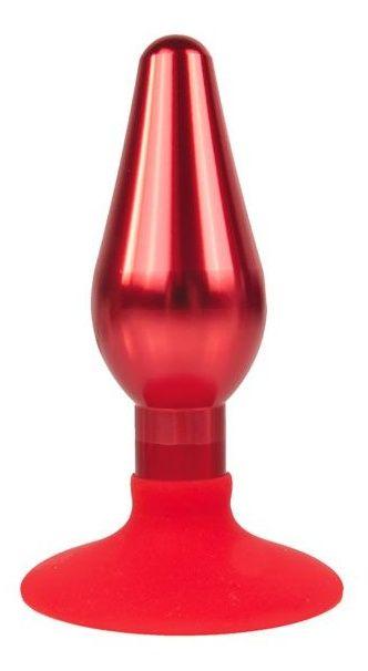 Красная конусовидная анальная пробка - 10 см.-7530