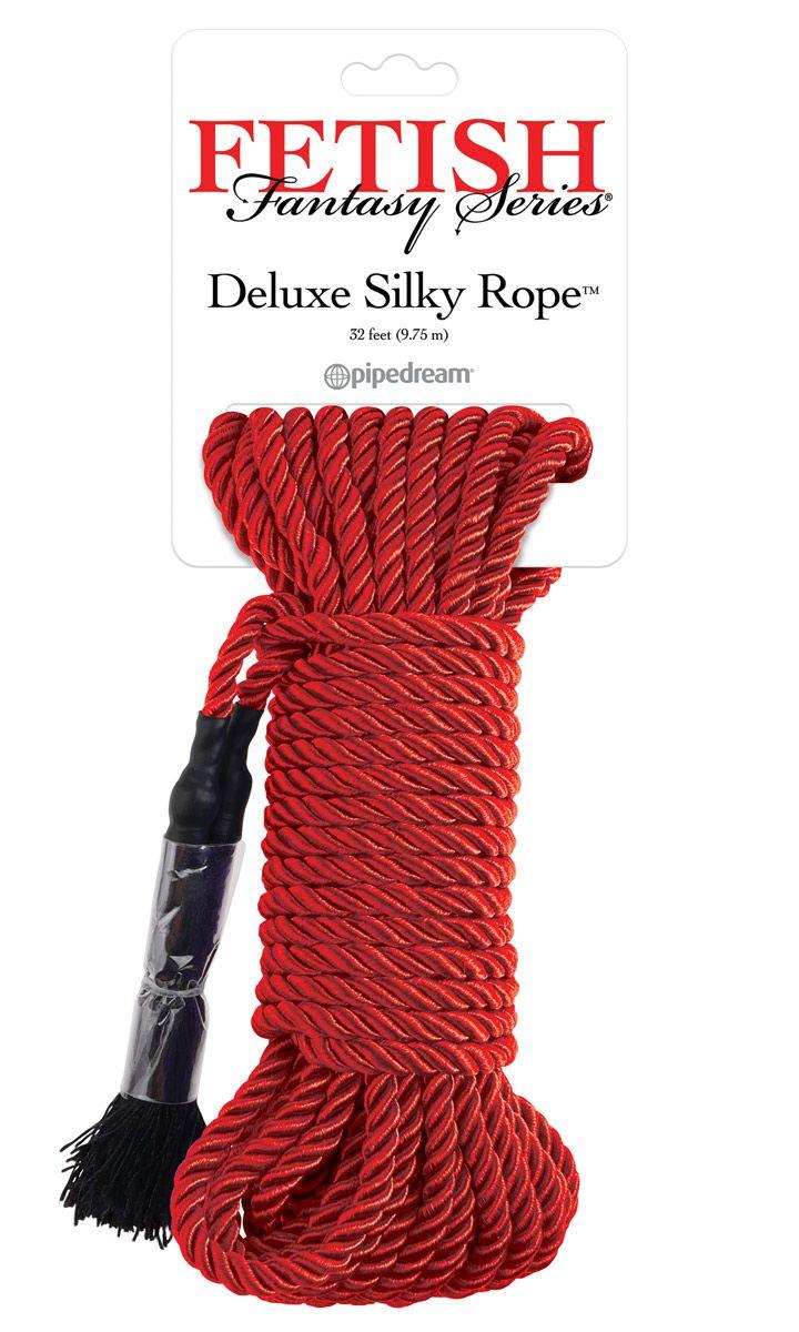 Красная веревка для фиксации Deluxe Silky Rope - 9