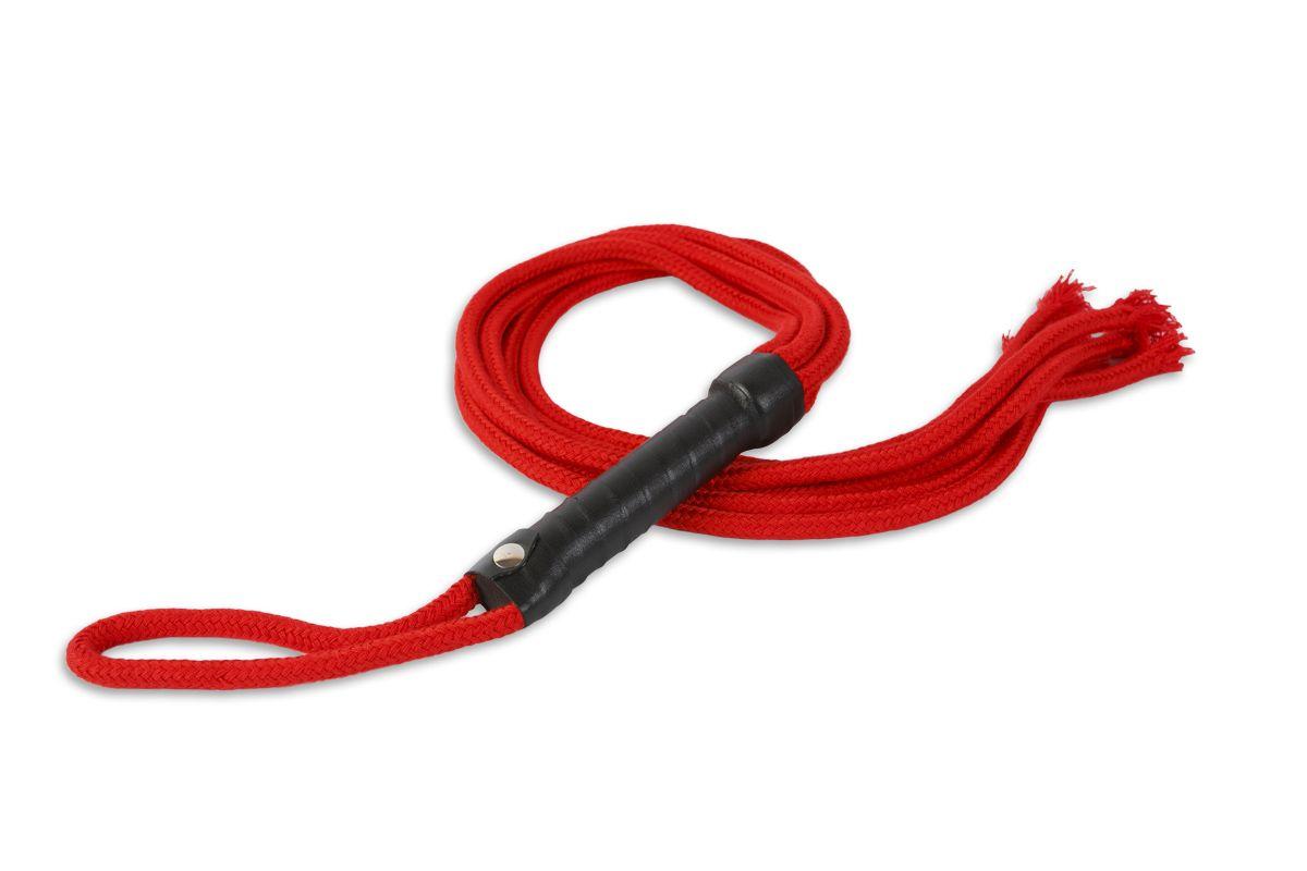Красная верёвочная плеть-шестихвостка - 80 см.