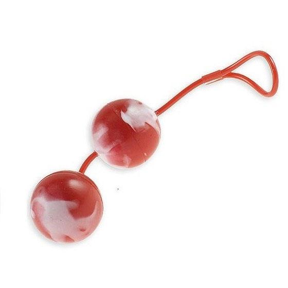 Красно-белые вагинальные шарики со смещенным центром тяжести Duoballs-804