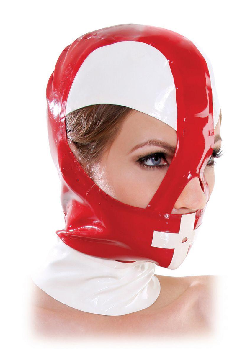 Красно-белый шлем на молнии-4086