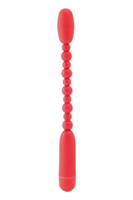Красный анальный вибратор-палочка - 19 см.-1769