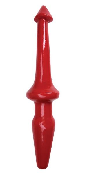 Красный двусторонний фаллос Lil Devil - 24 см.-1460