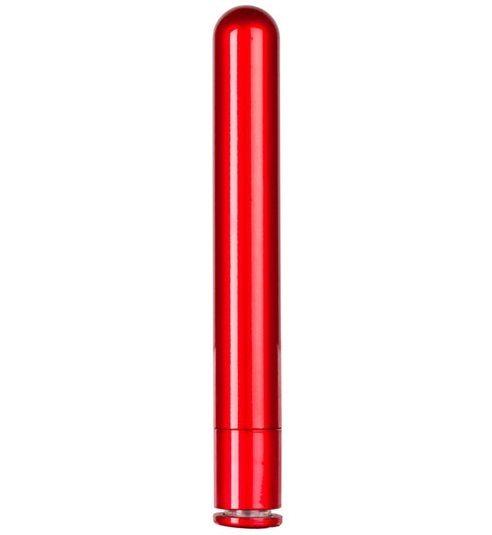 Красный гладкий вибратор METALLIX CORONA SMOOTH VIBRATOR - 14 см.-12507