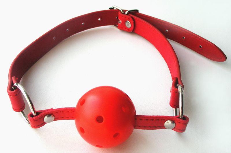 Красный пластиковый кляп-шарик Ball Gag-7614