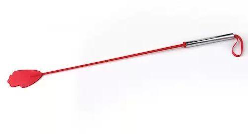 Красный стек с металлической хромированной  ручкой - 62 см.-10912