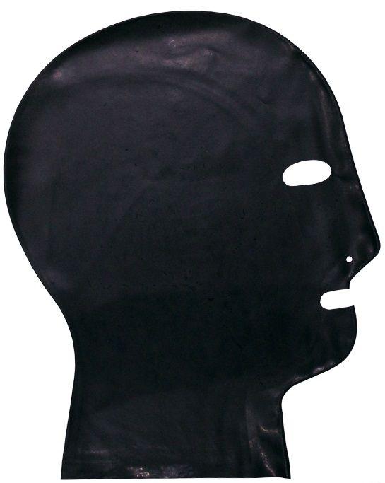 Латексный шлем-маска с прорезями для глаз и дыхания-11337