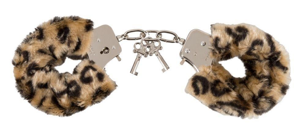 Леопардовые меховые наручники Love Cuffs Leo-12056