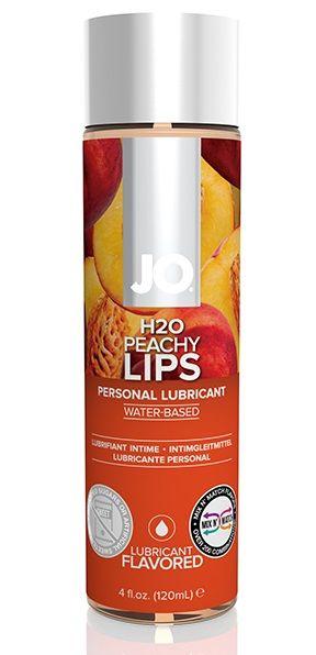 Лубрикант на водной основе с ароматом персика JO Flavored Peachy Lips - 120 мл.-4812