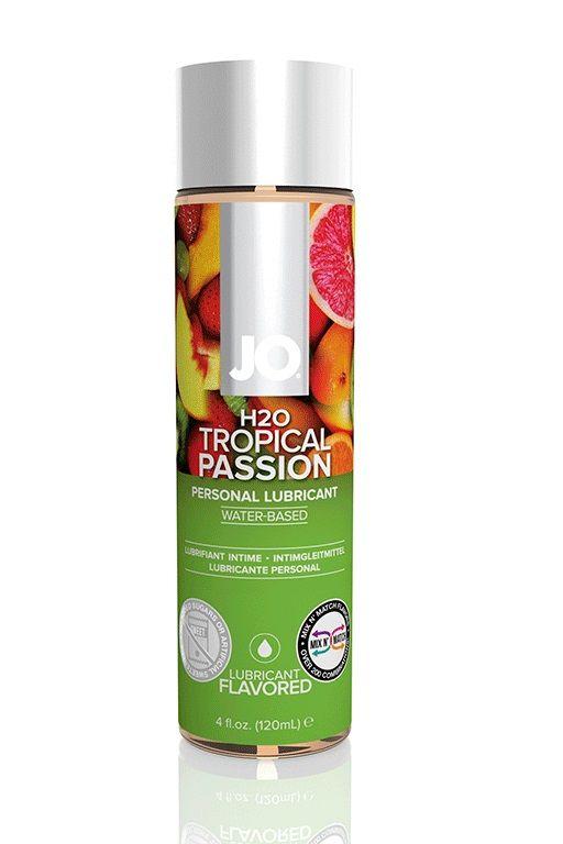 Лубрикант на водной основе с ароматом тропических фруктов JO Flavored Tropical Passion - 120 мл.