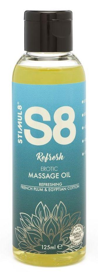 Массажное масло S8 Massage Oil Refresh с ароматом сливы и хлопка - 125 мл.-9416