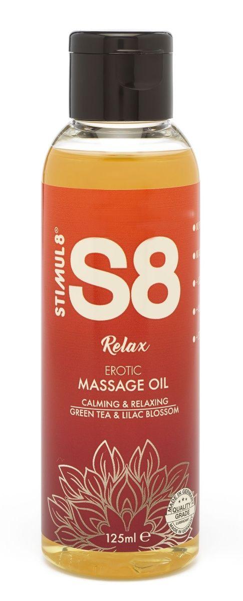 Массажное масло S8 Massage Oil Relax с ароматом зеленого чая и сирени - 125 мл.-9340
