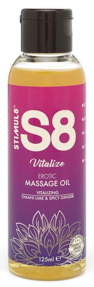 Массажное масло S8 Massage Oil Vitalize c ароматом лайма и имбиря - 125 мл.-9417