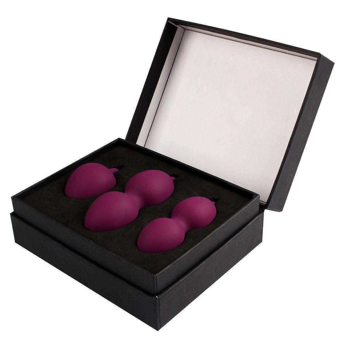 Набор фиолетовых вагинальных шариков Nova Ball со смещенным центром тяжести-13570