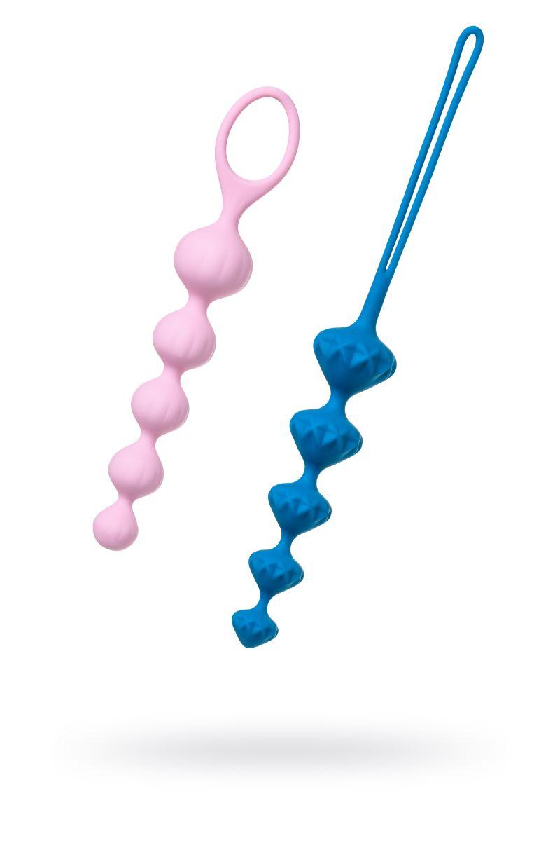 Набор из 2 цветных анальных цепочек Satisfyer Beads-4995