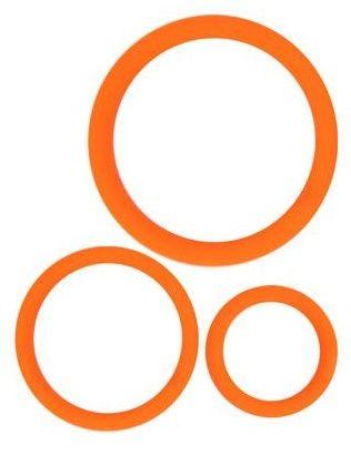 Набор из 3 эрекционных колец оранжевого цвета-7776