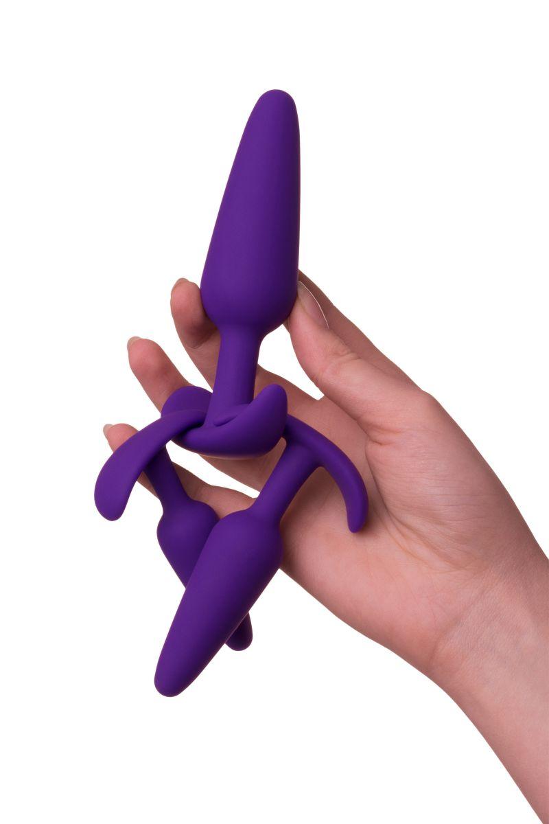 Набор из 3 фиолетовых анальных втулок A-toys-4545