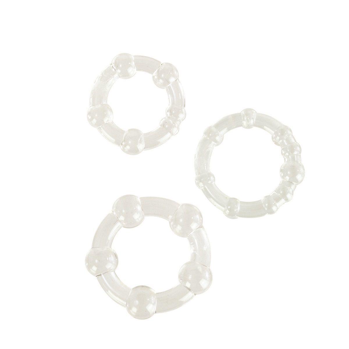 Набор из 3 прозрачных эрекционных колец различного диаметра Island Rings-31