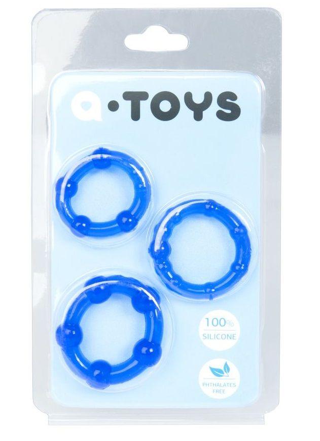 Набор из 3 синих эрекционных колец A-toys-7087