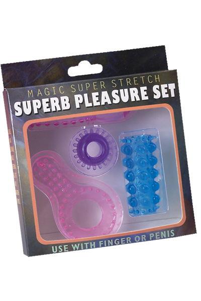 Набор из 4 разноцветных желейных насадок Super Pleasure Set-6930