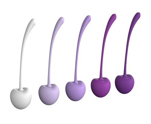 Набор из 5 фиолетово-белых шариков CHERRY KEGEL EXERCISERS-6480