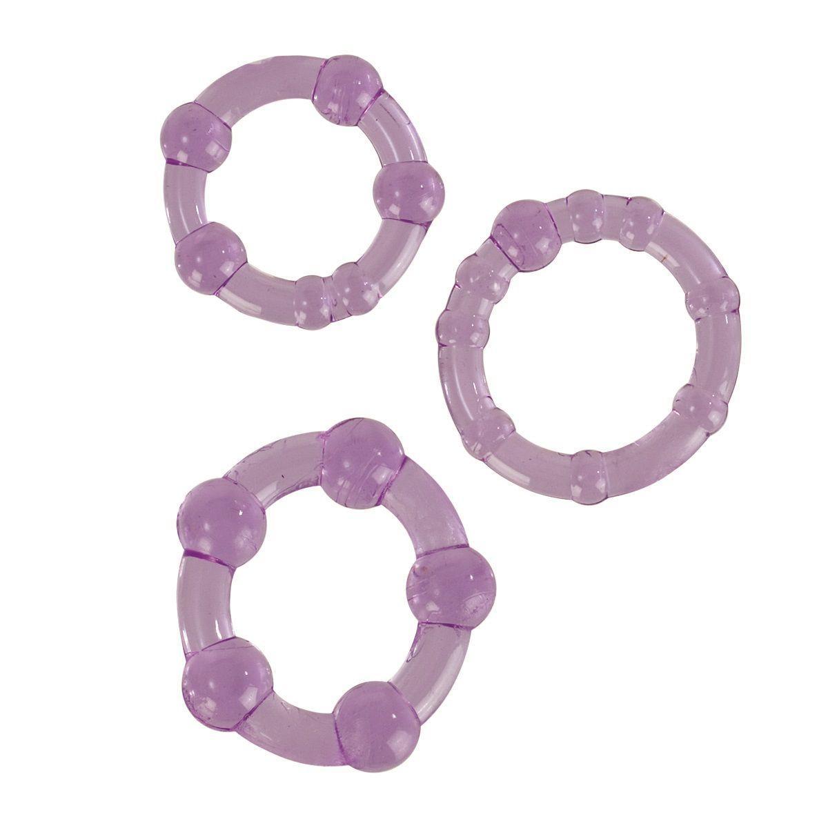 Набор из трех фиолетовых колец разного размера Island Rings-761