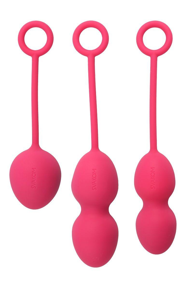 Набор розовых вагинальных шариков Nova Ball со смещенным центром тяжести-2534