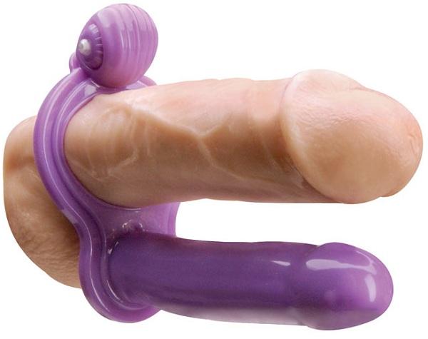 Насадка на пенис для двойного проникновения с вибрацией My First Double Penetrator-3691