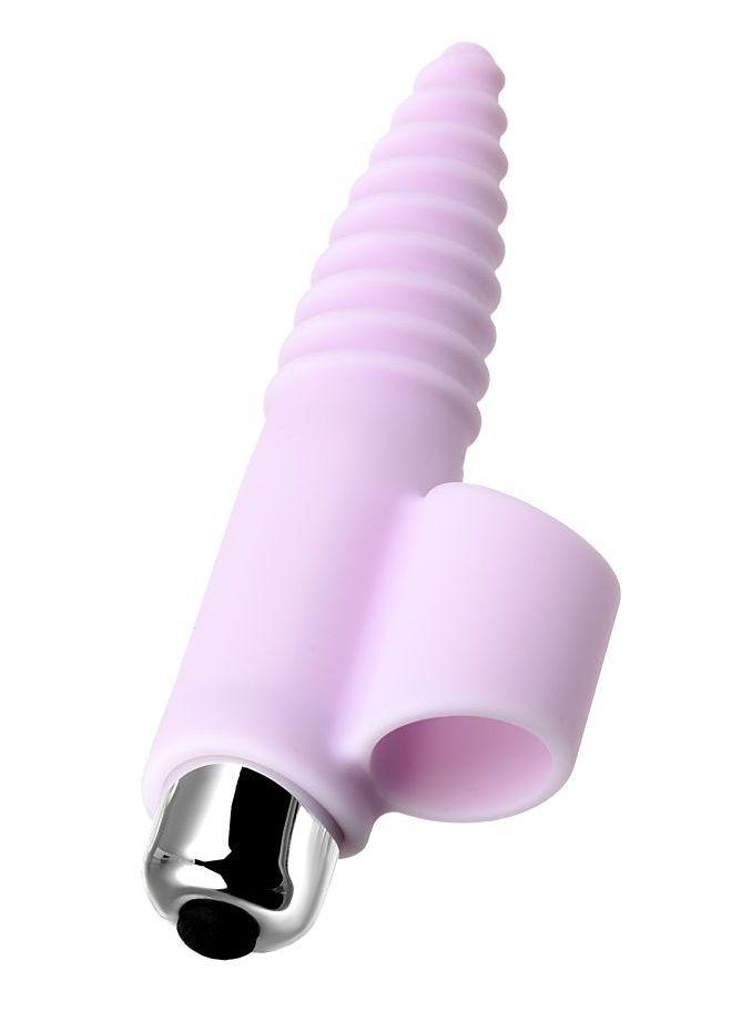 Нежно-розовая вибронасадка на палец для анальной стимуляции JOS NOVA - 9 см.-11826