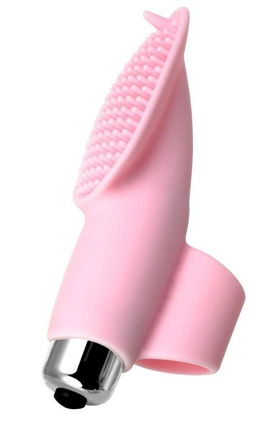 Нежно-розовая вибронасадка на палец JOS TWITY - 10