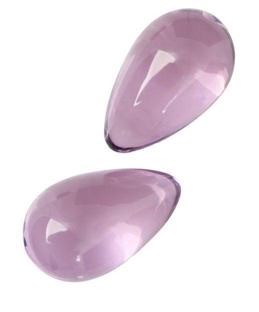 Нежно-розовые стеклянные вагинальные шарики в форме капелек-6149