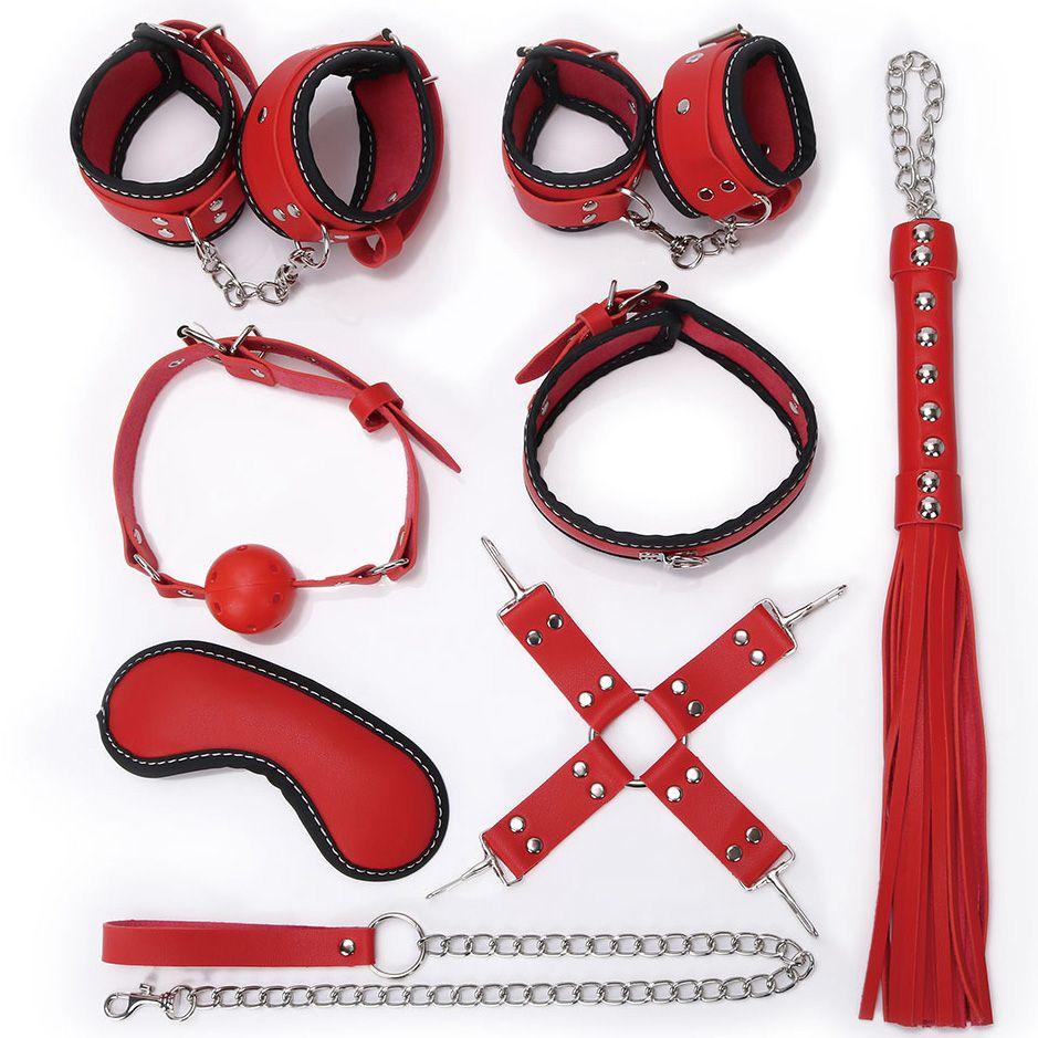 Пикантный красно-черный набор БДСМ: маска