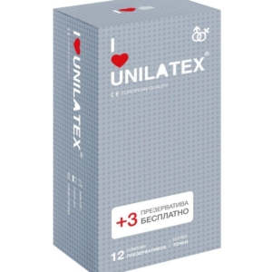 Презервативы с точками Unilatex Dotted - 12 шт. + 3 шт. в подарок