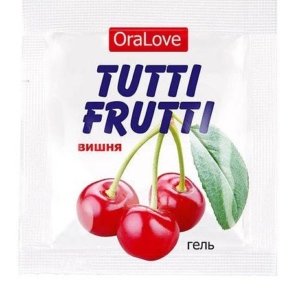 Пробник гель-смазки Tutti-frutti с вишнёвым вкусом - 4 гр.