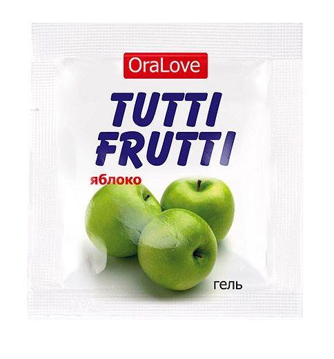 Пробник гель-смазки Tutti-frutti с яблочным вкусом - 4 гр.-9362