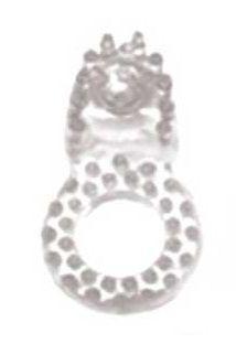 Прозрачное эрекционное кольцо со стимулятором клитора-1302