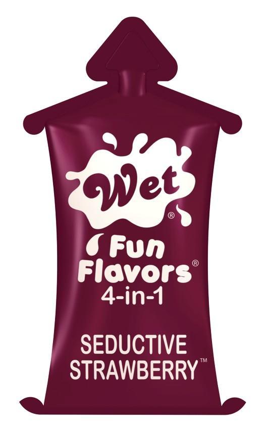 Разогревающий лубрикант Fun Flavors 4-in-1 Seductive Strawberry с ароматом клубники - 10 мл.-5502